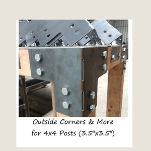 PostHugger™ Outside Corner Brackets AND MORE For 4x4 Wood Posts | Shop Table Pergola Brackets | 1/8&quot; Plate Steel USA