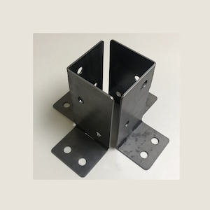 PostHugger™ 2Pc Post Bases AND MORE For 4x4 Wood Posts | Shop Table Pergola Brackets | 1/8&quot; Plate Steel USA