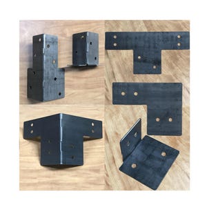 PostHugger™ 6x6 to 4x4 Post Adapter Brackets and Outside Corners | Heavy Duty Shop Table Pergola Brackets | 1/8" Plate Steel USA