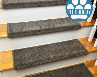Pawnache Overcoat (Plus other colors) Pet Friendly True Bullnose® Padded Carpet Stair Tread (Sold Each)