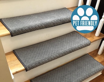 Pawnache Portland (Plus other colors) Pet Friendly True Bullnose® Padded Carpet Stair Tread (Sold Each)
