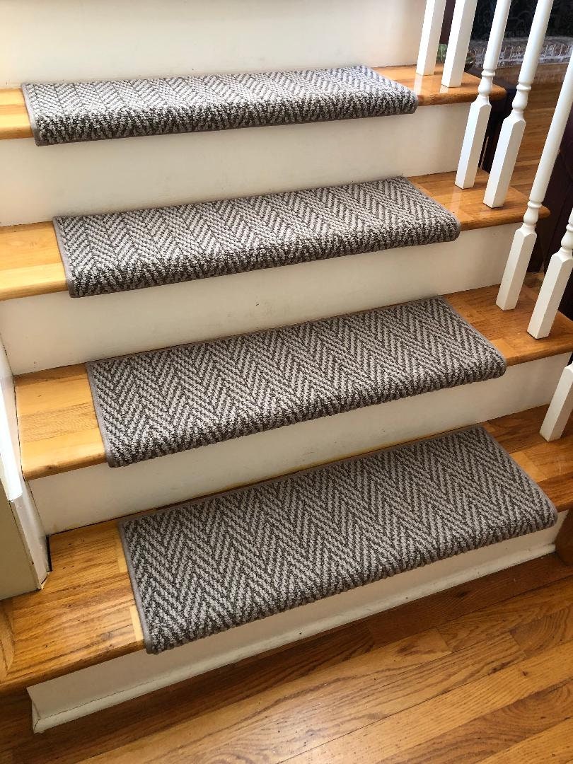Non Slip Wool Carpet Runner & Stair Treads RIVER ROCK flannel 