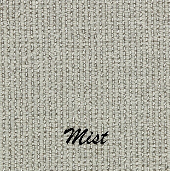 SALE BOX Set! Set of 12 Williston Mist Wool/Sateen True Bullnose® Carpet Stair Tread Runner Replacement 27" wide by 10" deep