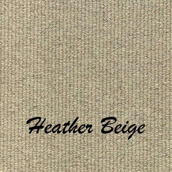 SALE! Ready to Ship Executive Park Heather Beige 100% Wool-True Bullnose® Padded Carpet Stairs 31" wide and 10" deep (Sold Each)