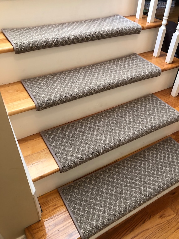 Metro 2 Oat (and other colors) 100% New Zealand Wool True Bullnose® Padded Carpet Stair Tread Runner Style, Comfort and Safety (Sold Each)