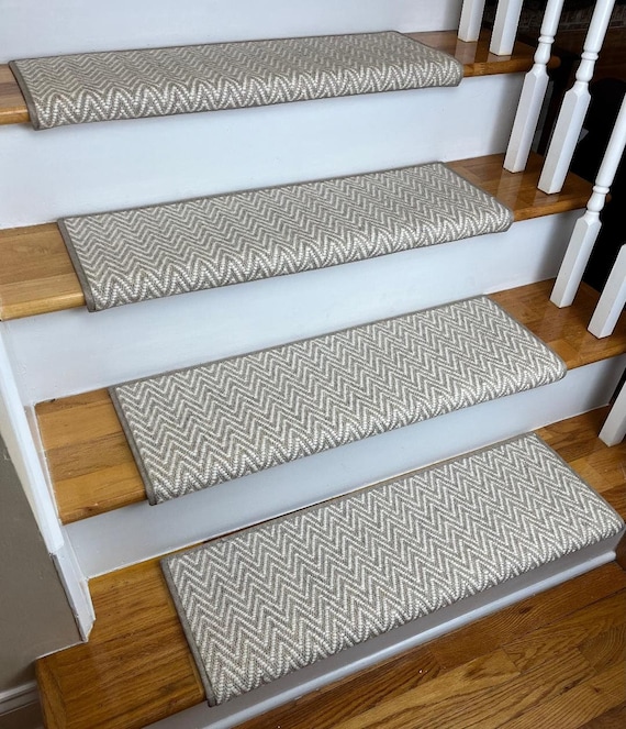 Aspen II Functional (& other colors) 100% Wool! True Bullnose® Padded Carpet Stair Treads Runner Replacement, Comfort and Safety (Sold Each)