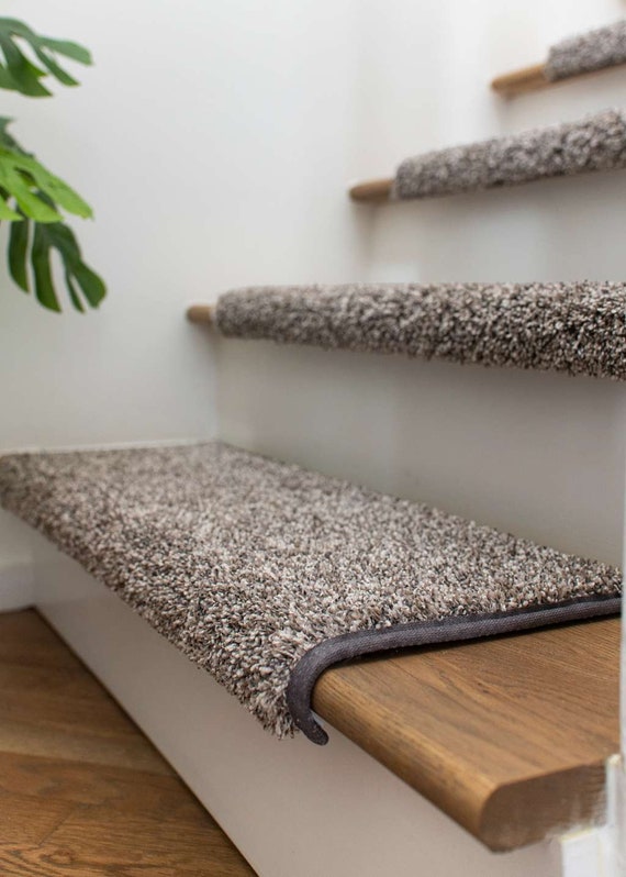 Dream On Stone Path True Bullnose® Padded Carpet Stair Treads Runner Replacement for Style, Comfort and Safety (Sold Each)