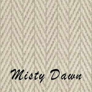 Only Natural Misty Dawn Herringbone Pattern Padded True Bullnose® Carpet Stair Tread Sold Each image 3