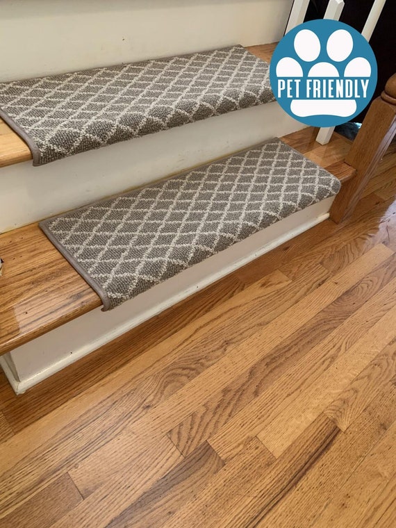 Springer's Point Creekbed (Plus Other Colors) Pet Friendly True Bullnose® Padded Carpet Stair Tread (Sold Each)