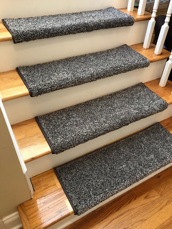 Coastal Charm Dock Grey True Bullnose® Padded Carpet Stair Tread - For Safety Comfort Dog Cat Pet Runner Replacement (Sold Each)