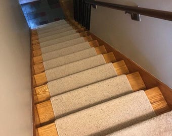 Alfa Bone 100% Wool True Bullnose® Padded Carpet Stair Tread Handmade Step Cover Comfort Safety Dog Cat Pet Runner- (Sold Individually)