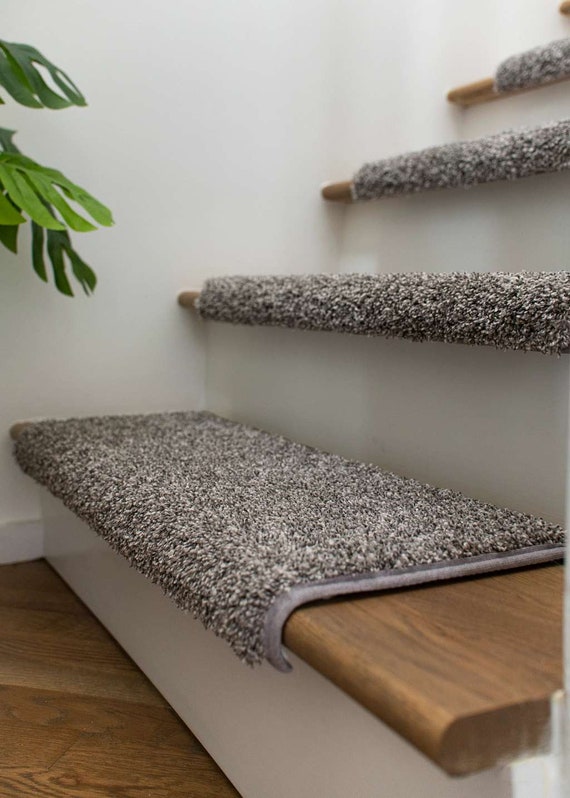 Dream On Concrete True Bullnose® Padded Carpet Stair Treads Runner Replacement for Style, Comfort and Safety (Sold Each)