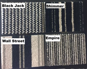 Blackjack, Empire, Shimmer & Wall Street Made with JMish 100% New Zealand Wool! - True Bullnose® Padded Carpet Stair Tread (Sold Each)