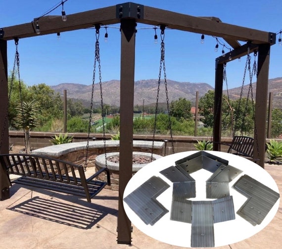 PostHugger™ 12 pc Partial-Hexagon Pergola Bracket Set |  For 4x4 (3.5"x3.5") Posts | 1/8" Plate Steel Made In USA