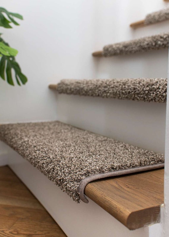 Dream On Buff True Bullnose® Padded Carpet Stair Treads Runner Replacement for Style, Comfort and Safety (Sold Each)