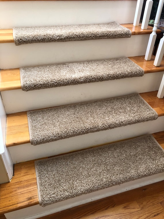 Ready to ship! One Over All Huntington Brown True Bullnose® Padded Carpet Stair Treads - (Sold Each)