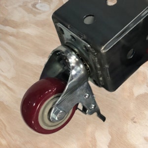 PostHugger™ Swivel-Locking Wheel Caster Castor Brackets | FOR 4X4 POSTS | Heavy Duty Shop Table-Grill 1/8" Thick Steel