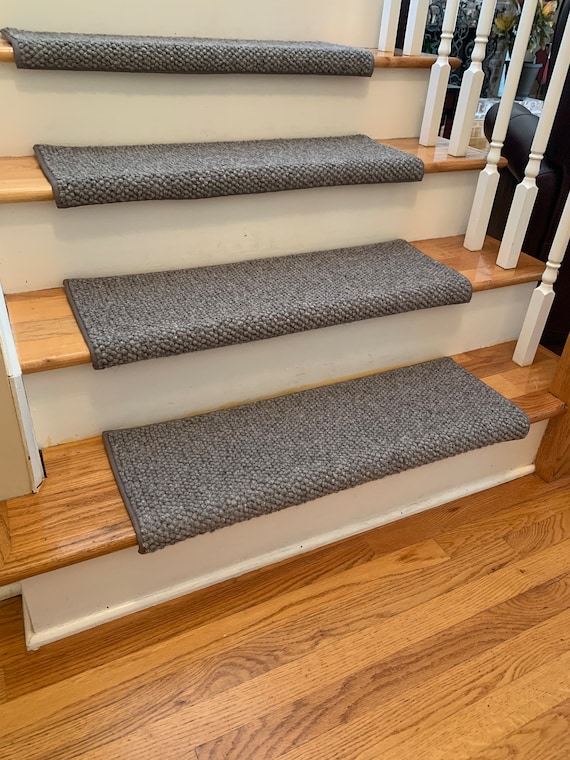 Kailash Slate YAK WOOL! True Bullnose® Padded Carpet Stair Tread Runner Replacement for Style, Comfort and Safety (Sold Each)