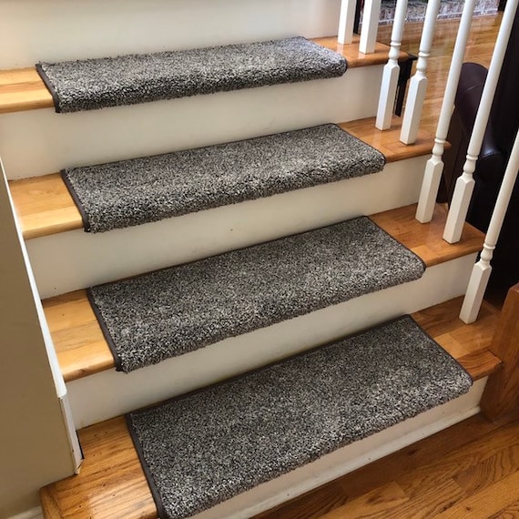 Ready to Ship Coastal Charm Retreat Padded Short Shag Cut Pile TrueBullnose® Padded Carpet Stair Tread  31" wide by 10" deep (Sold Each)