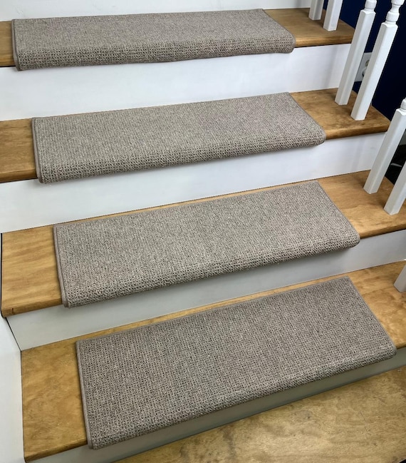 Washington Square Northwoods (plus other colors) 100% Wool! True Bullnose® Padded Carpet Stair Tread (Sold Each)