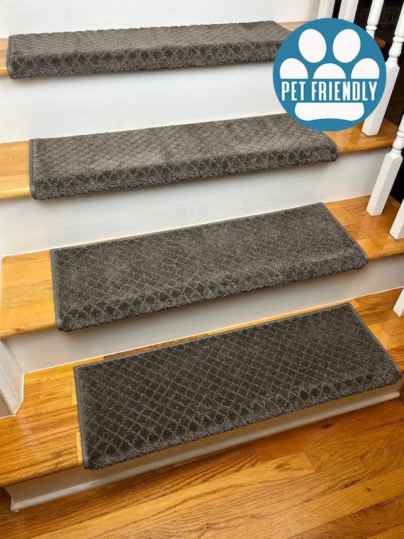 Pawnache Overcoat (Plus other colors) Pet Friendly True Bullnose® Padded Carpet Stair Tread (Sold Each)