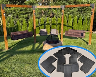 PostHugger™ 12 pc Partial-Hexagon Pergola Bracket Set |  For 6x6 (5.5"x5.5") Posts | 1/8" Plate Steel Made In USA
