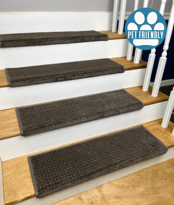 Pawstruck Overcoat (plus other colors) Pet Friendly True Bullnose® Padded Carpet Stair Tread (Sold Each)