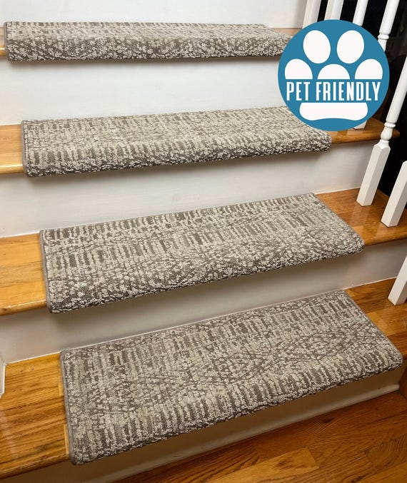 Batique Aged Parchment Pet Friendly True Bullnose® Padded Carpet Stair Tread (Sold Each)