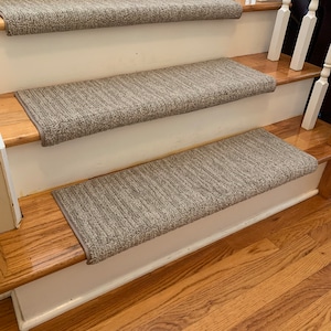 Easy Fit French Linen (and other colors) True Bullnose® Padded Carpet Stair Tread (Sold Each)