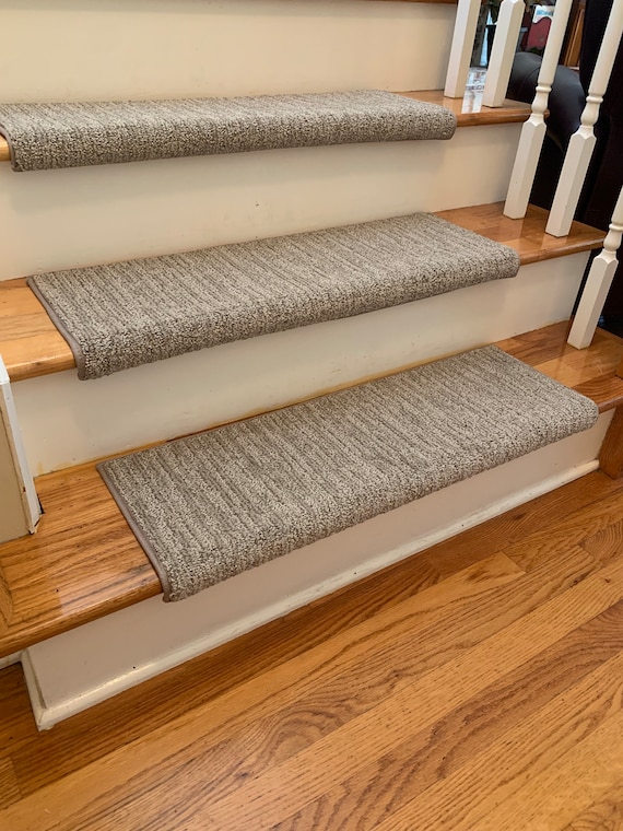 Easy Fit French Linen (and other colors) True Bullnose® Padded Carpet Stair Tread (Sold Each)