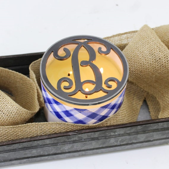 Monogram Letter Handcrafted Candle-Saver™ Brand Toppers! Look Great AND Help Melt your Candle Evenly! Fit Bath and Body Candles & More!!