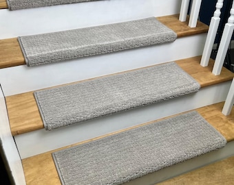 Pawstruck Silver Fox (plus other colors) Pet Friendly True Bullnose® Padded Carpet Stair Tread (Sold Each)