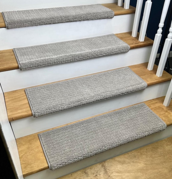 Pawstruck Silver Fox (plus other colors) Pet Friendly True Bullnose® Padded Carpet Stair Tread (Sold Each)
