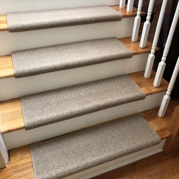 SALE Ready To Ship! Charade Tussah 100% New Zealand Wool Padded True Bullnose® Carpet Stair Treads 27" or 31" Wide (Sold individually)