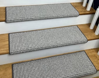 Luxury Cadence 2 Storm New Zealand Wool True Bullnose® Padded Carpet Stair Tread Runner Replacement Style, Comfort, Safety (Sold Each)
