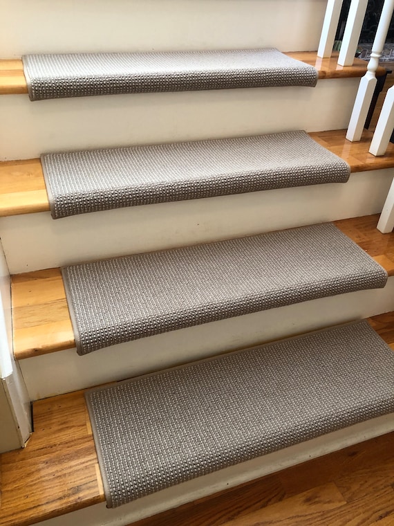 Ready to Ship Matrix Shadow 100% New Zealand Wool-True Bullnose® Padded Carpet Stairs 31" wide x 10" deep (Sold Each)