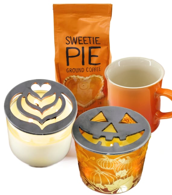 Fall Themed Handcrafted Candle-Saver™ Brand Toppers - Campfire Roast, Pumpkins, & More! Help Melt Candle Evenly-Fit Yankee and Other Candles