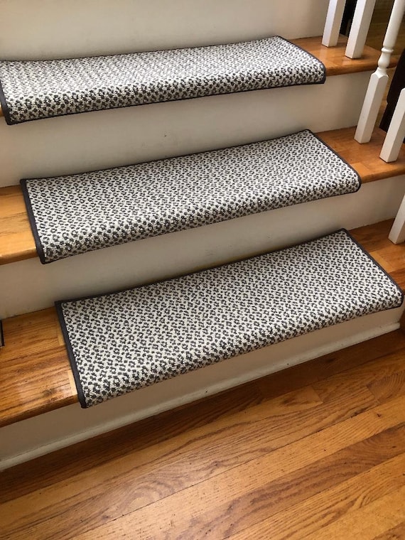 Halo Safari Storm (and other colors) Wool Blend! - TRUE Bullnose™ Carpet Padded Stair Tread Runner Replacement (Sold Each)