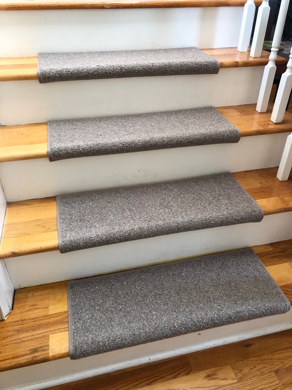 Morocco Thatch 100% Wool! PADDED True Bullnose Padded Carpet Stair Tread Runner Replacement for Style, Comfort and Safety (Sold Each)