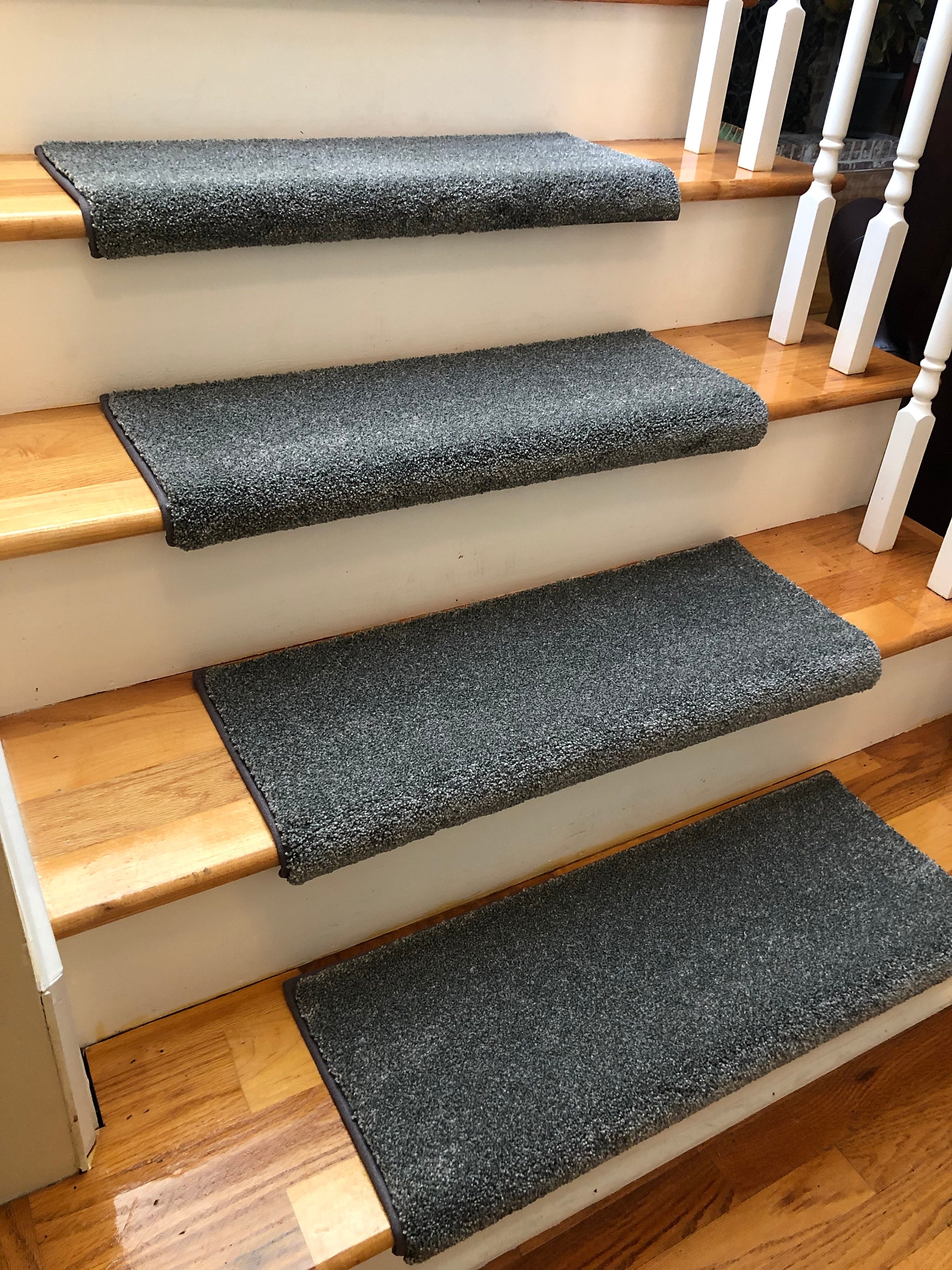 Non Slip Wool Carpet Runner & Stair Treads RIVER ROCK flannel 