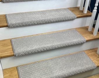 Pawnache Silver Fox (Plus other colors) Pet Friendly True Bullnose® Padded Carpet Stair Tread (Sold Each)