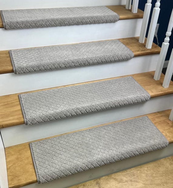 Pawnache Silver Fox (Plus other colors) Pet Friendly True Bullnose® Padded Carpet Stair Tread (Sold Each)