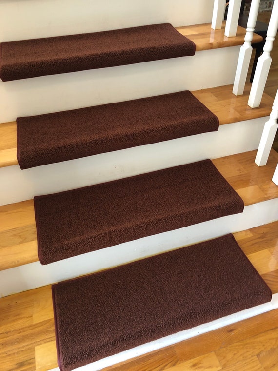 CLEARANCE BOX SET! Set of 12 Legends Moroccan 100% New Zealand Wool True Bullnose® Padded Stair Treads 27" Wide X 10" Deep