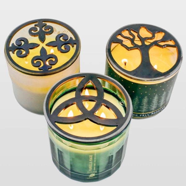 Classic Shaped & Popular Handcrafted Candle-Saver™ Brand Toppers! Look Great AND Help Melt your Candle Evenly! Fit Yankee Candles and More!!