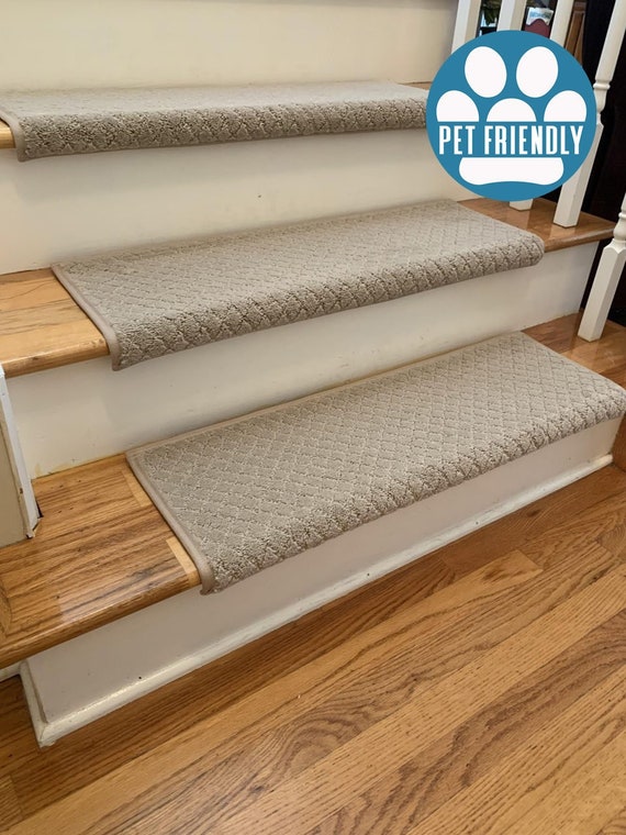 Pawnache Toffee Cream (plus other colors) Pet Friendly True Bullnose® Padded Carpet Stair Tread (Sold Each)