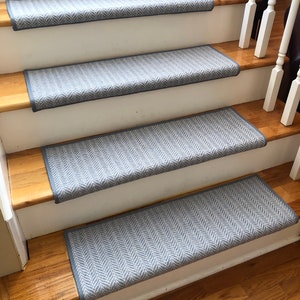 Island Wave Sky True Bullnose® Padded Carpet Stair Tread (Sold Each)