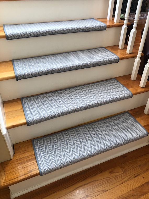 Island Wave Sky True Bullnose® Padded Carpet Stair Tread (Sold Each)