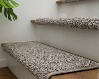 SALE BOX SETS! - Sets of 5 Lazy Days Fossil True Bullnose® Padded Carpet Stair Treads 27" & 31" wide by 10" deep