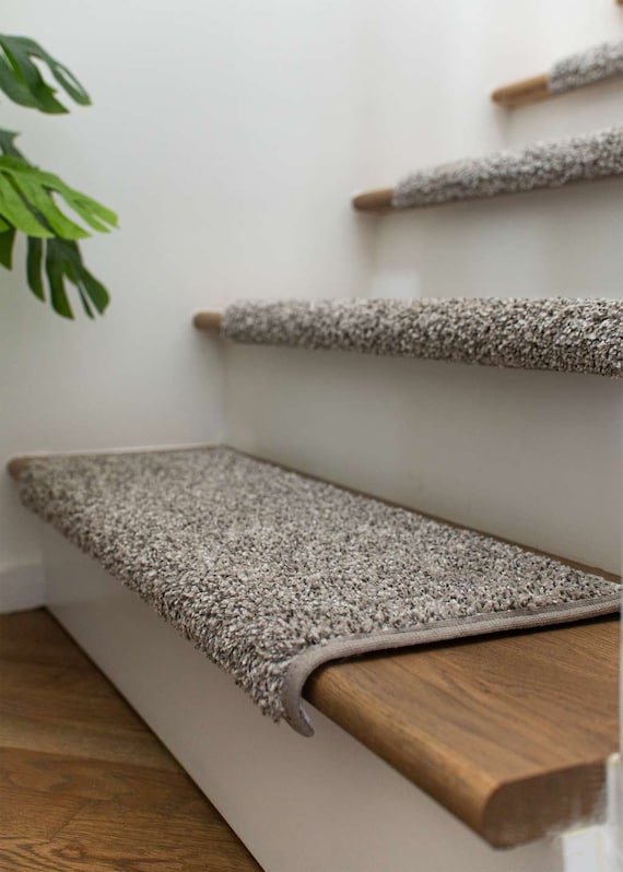 SALE BOX SETS! - Sets of 5 Lazy Days Fossil True Bullnose® Padded Carpet Stair Treads 27" & 31" wide by 10" deep