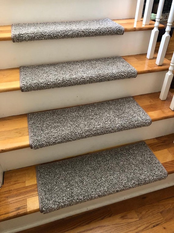 Ready to ship!  Lazy Days Fossil True Bullnose® Padded Carpet Stair Treads (Sold Individually)